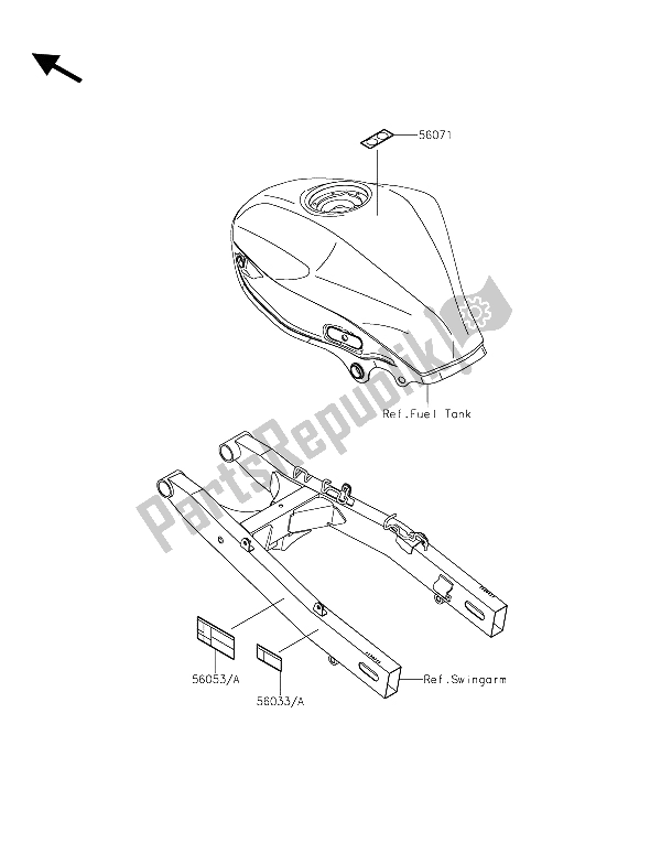 Tutte le parti per il Etichette del Kawasaki Z 250 SL ABS 2015