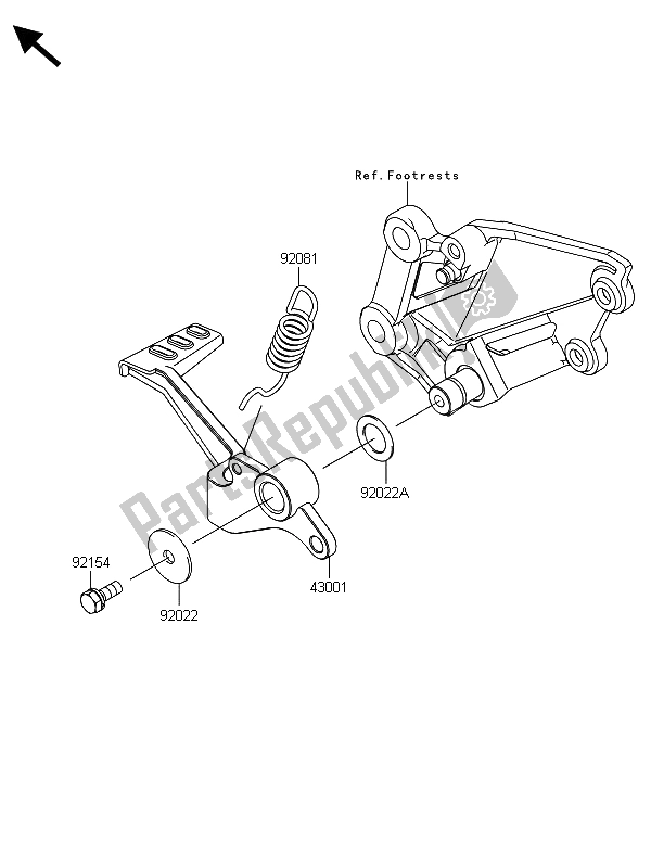 All parts for the Brake Pedal of the Kawasaki Ninja 300 ABS 2013