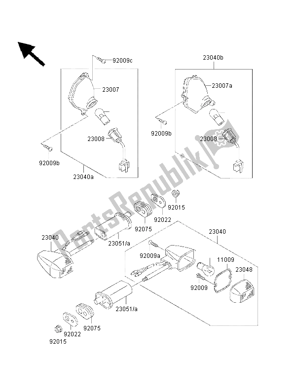 All parts for the Turn Signals of the Kawasaki 1000 GTR 2000