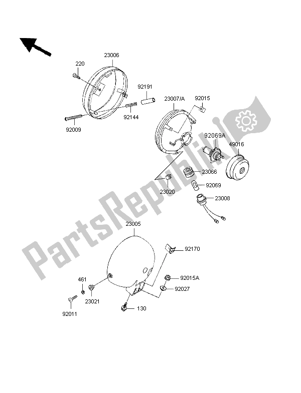 Toutes les pièces pour le Phare du Kawasaki VN 800 1997