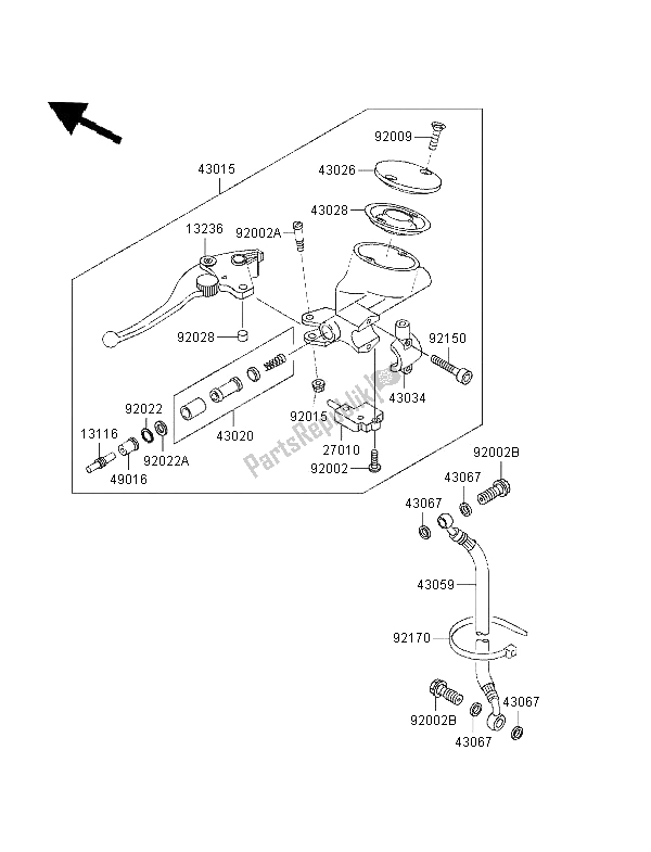 Tutte le parti per il Pompa Frizione del Kawasaki VN 1500 Classic 1996