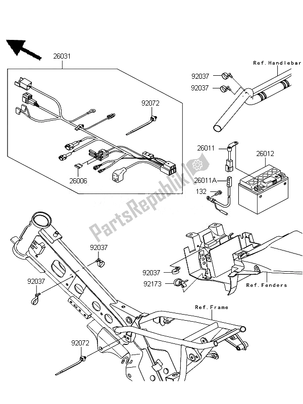 Toutes les pièces pour le Châssis équipement électrique du Kawasaki KLX 110 2010