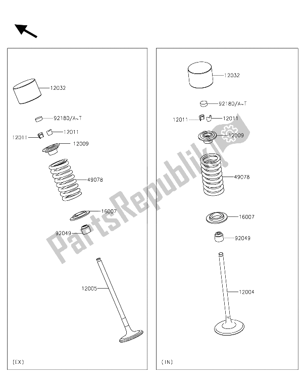 All parts for the Valve(s) of the Kawasaki Vulcan S ABS 650 2015