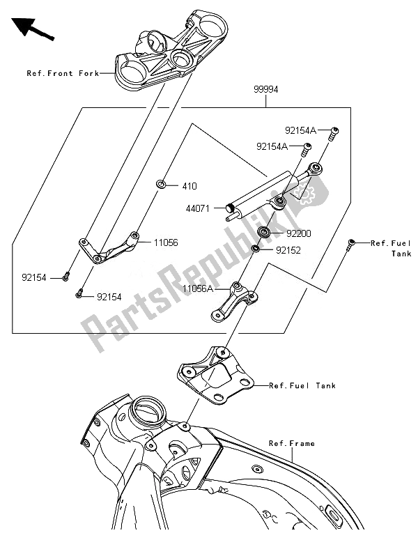 Tutte le parti per il Accessorio (ammortizzatore Di Sterzo) del Kawasaki Ninja ZX 6R ABS 600 2014