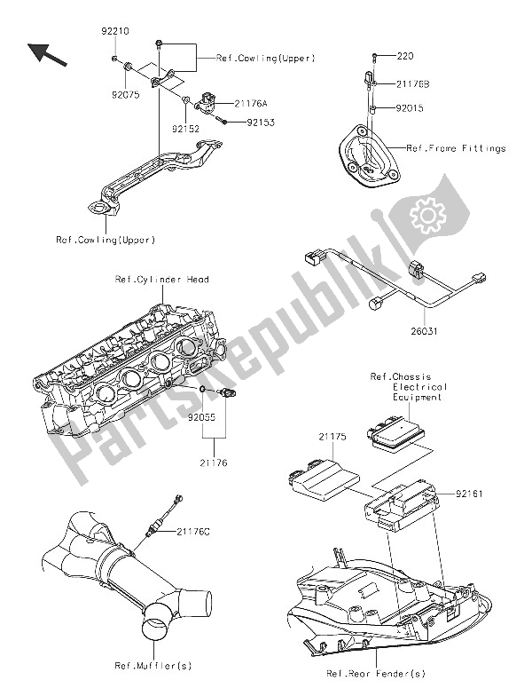 Todas las partes para Inyección De Combustible de Kawasaki ZZR 1400 ABS 2016