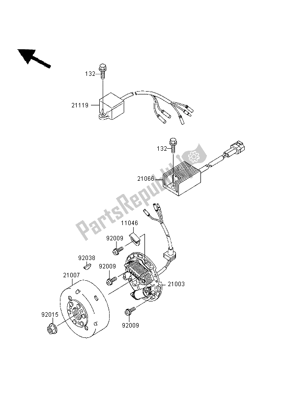 Tutte le parti per il Generatore del Kawasaki KDX 200 1999