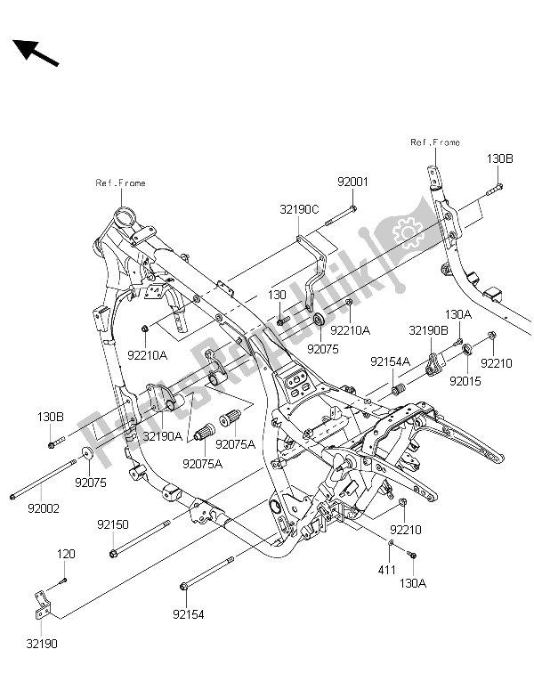 All parts for the Frame Fittings of the Kawasaki Vulcan 1700 Nomad ABS 2015