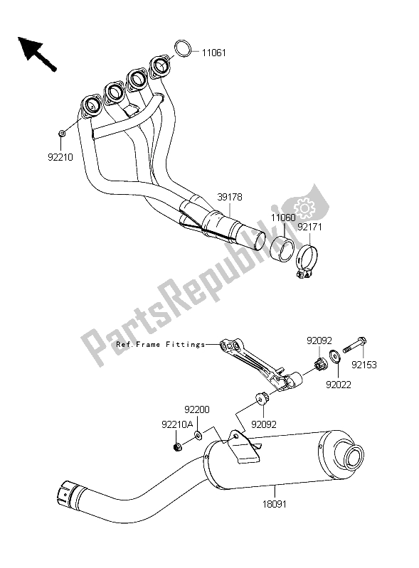 Todas as partes de Silencioso do Kawasaki Z 750S 2006