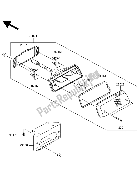 Todas las partes para Luz De La Cola de Kawasaki KVF 650 4X4 2006