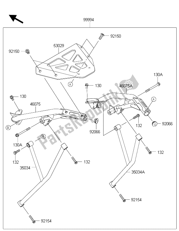 Toutes les pièces pour le Accessoire (support De Boîtier Supérieur) du Kawasaki ER 6N ABS 650 2015