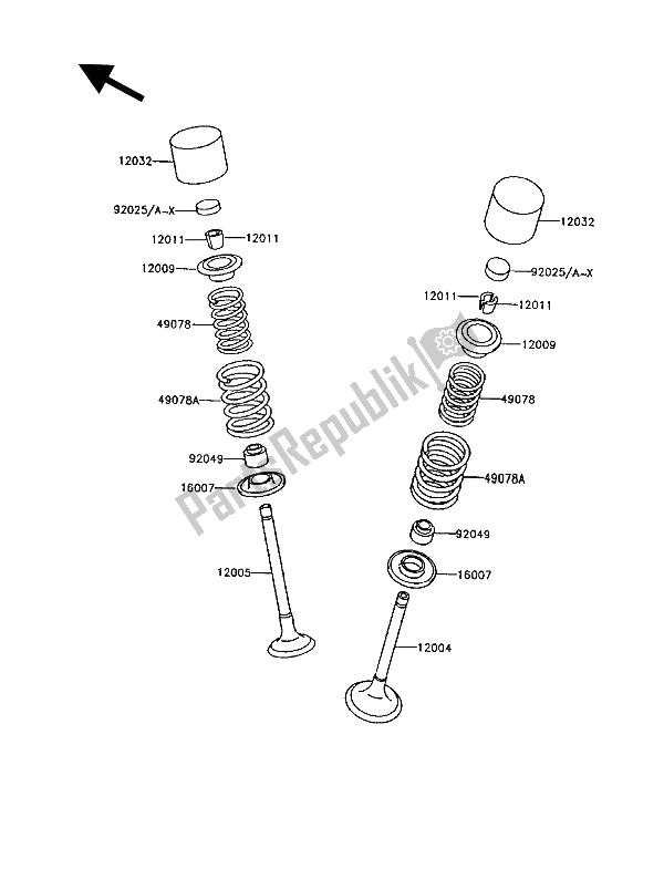 Tutte le parti per il Valvola (s) del Kawasaki GT 750 1992