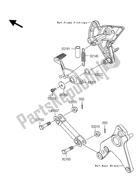 Todas las partes para Pedal De Freno de Kawasaki Z 1000 ABS 2010