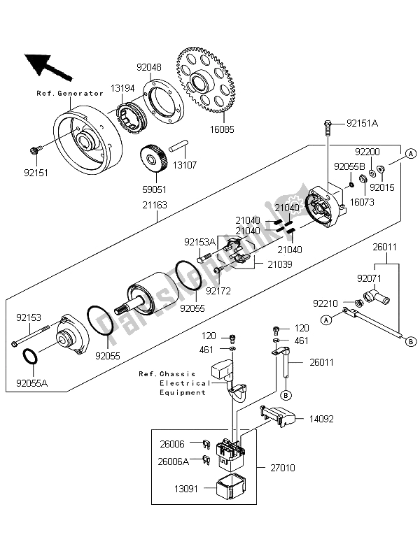 Todas las partes para Motor De Arranque de Kawasaki Z 1000 SX 2012