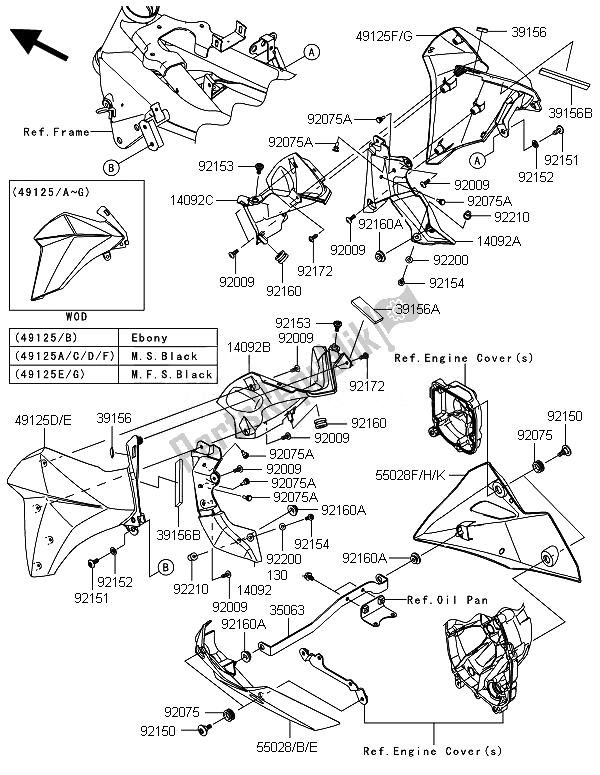 Todas las partes para Capota Baja de Kawasaki Z 800 2014