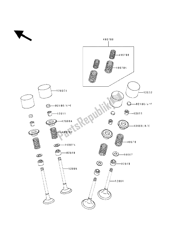 All parts for the Valve of the Kawasaki ZZ R 600 1991