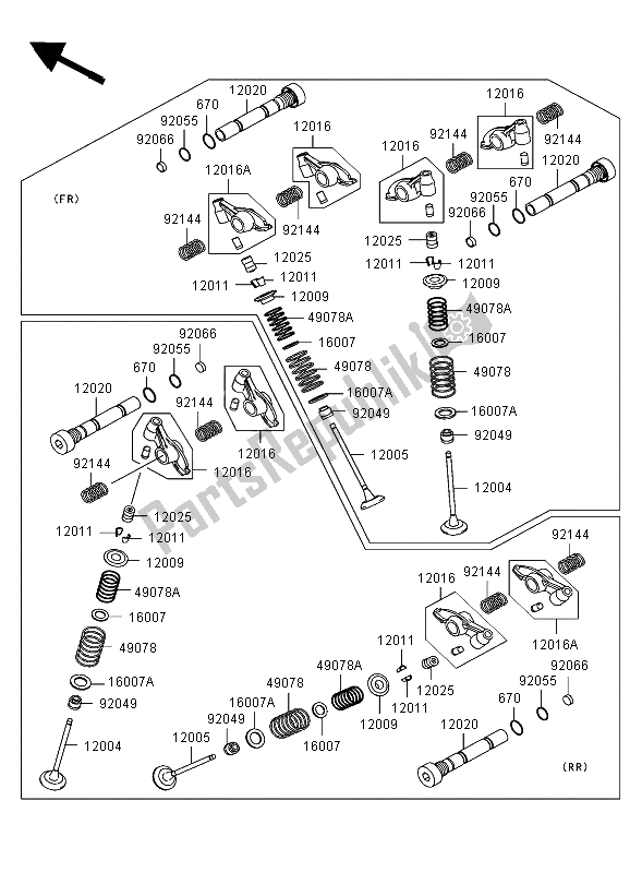 Todas as partes de Válvula do Kawasaki VN 1500 Mean Streak 2002
