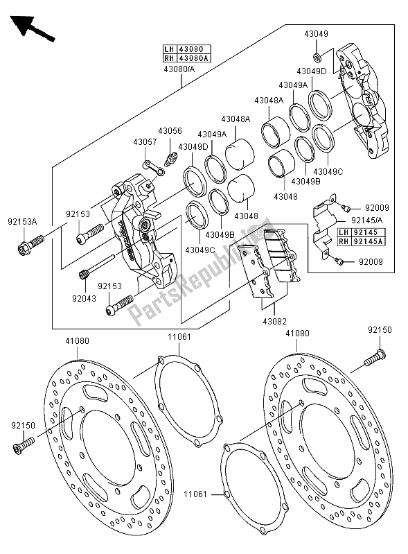 Todas las partes para Freno Frontal de Kawasaki VN 2000 2006