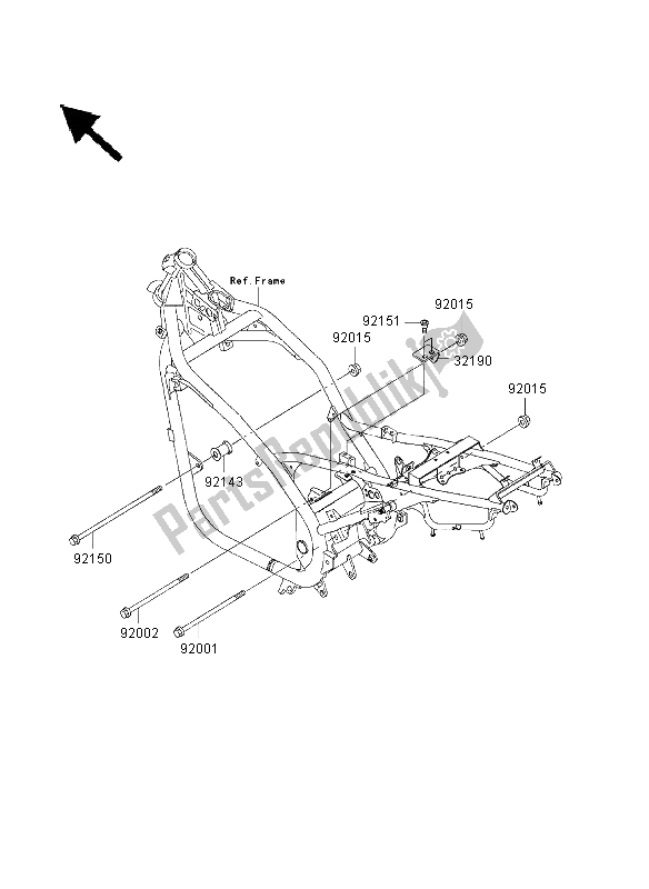 Tutte le parti per il Supporto Del Motore del Kawasaki ER 500 2003