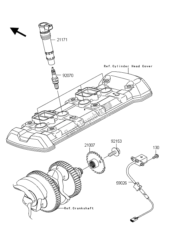 All parts for the Ignition System of the Kawasaki Z 1000 ABS 2012