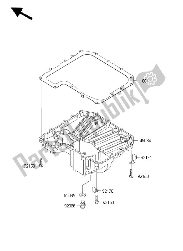 All parts for the Oil Pan of the Kawasaki Z 1000 ABS 2007