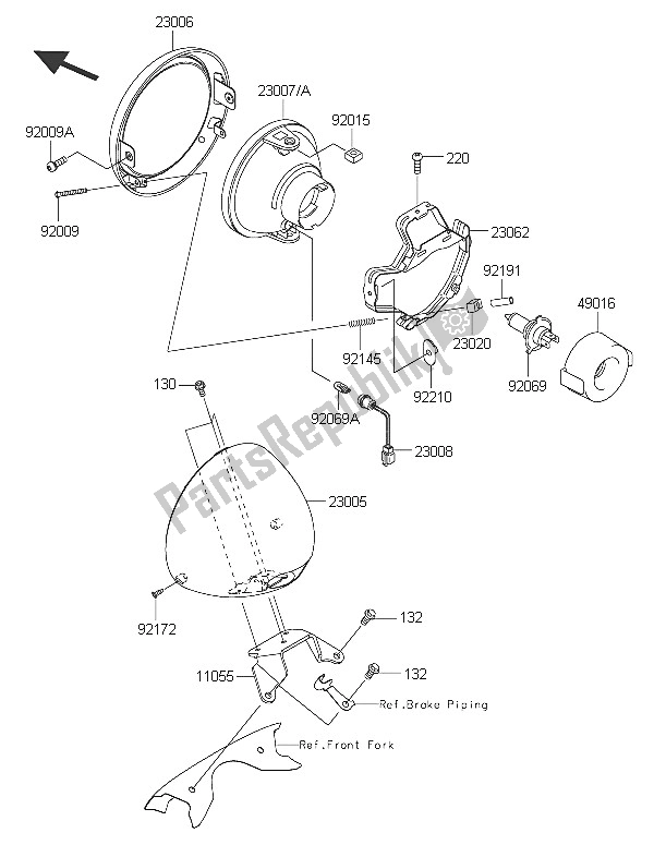 All parts for the Headlight(s) of the Kawasaki Vulcan 1700 Nomad ABS 2016