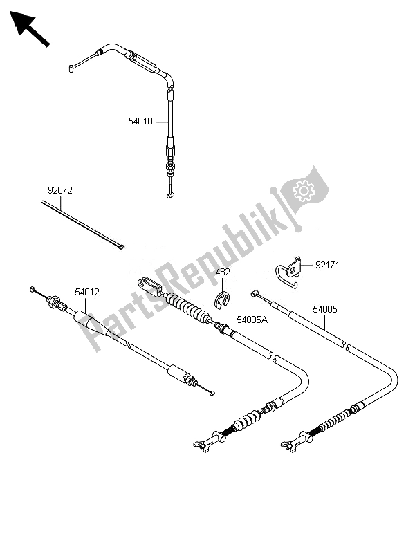 Todas as partes de Cabos do Kawasaki Brute Force 750 4X4I Epshef 2014