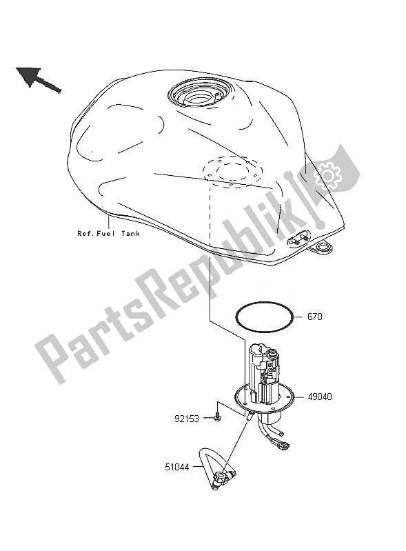 Toutes les pièces pour le Pompe à Essence du Kawasaki Z 750 2005