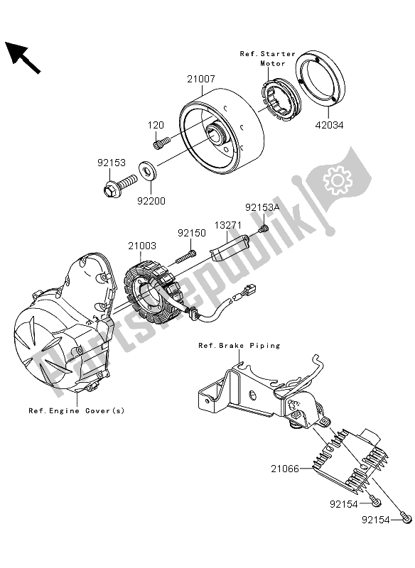 Alle onderdelen voor de Generator van de Kawasaki Versys ABS 650 2013