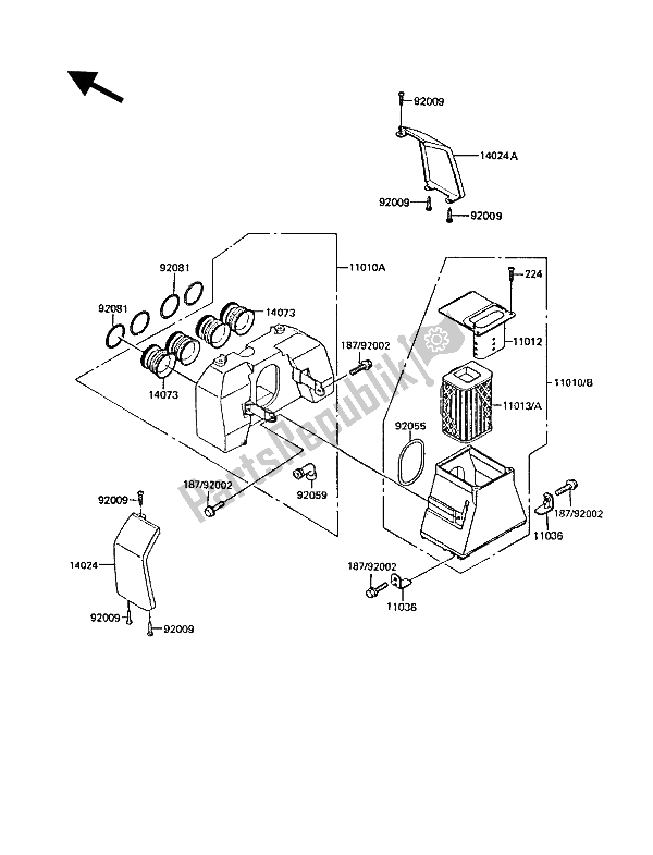 Toutes les pièces pour le Purificateur D'air du Kawasaki GT 550 1987