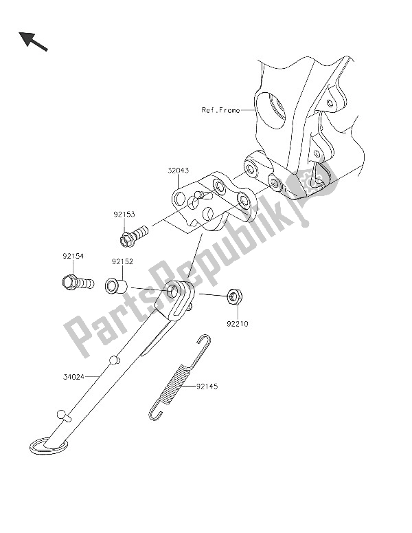 Tutte le parti per il Stand (s) del Kawasaki Z 1000 ABS 2016