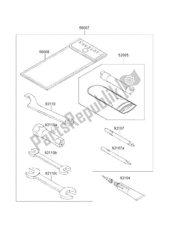 Tutte le parti per il Strumenti Proprietari del Kawasaki KLF 300 4X4 2001