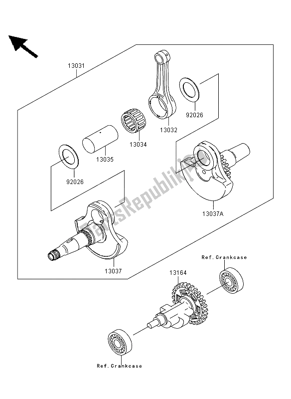 All parts for the Crankshaft of the Kawasaki KVF 360 4X4 2012