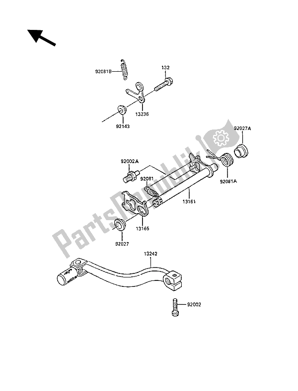 Toutes les pièces pour le Mécanisme De Changement De Vitesse du Kawasaki KX 80 1988