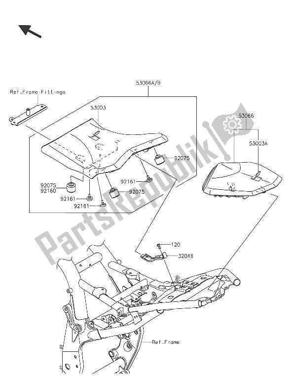 All parts for the Seat of the Kawasaki Z 800 2016