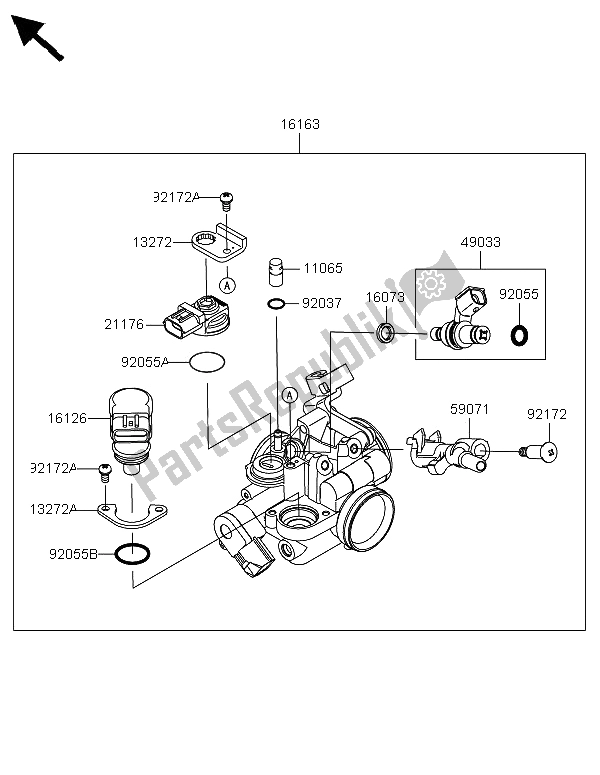 All parts for the Throttle of the Kawasaki KLX 125 2013