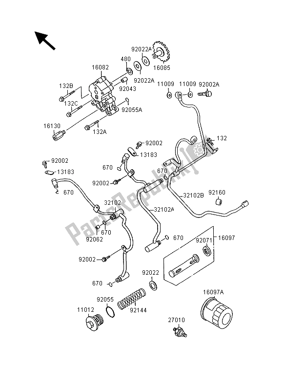 Todas las partes para Bomba De Aceite de Kawasaki VN 15 1500 1995