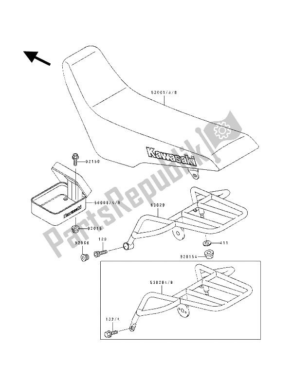 Tutte le parti per il Posto A Sedere del Kawasaki KLX 250 1993