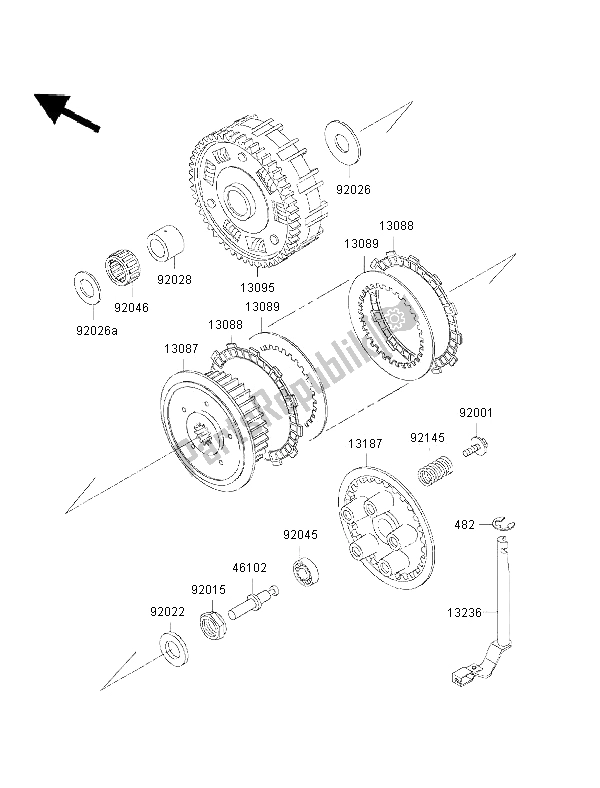 All parts for the Clutch of the Kawasaki VN 800 Drifter 2002