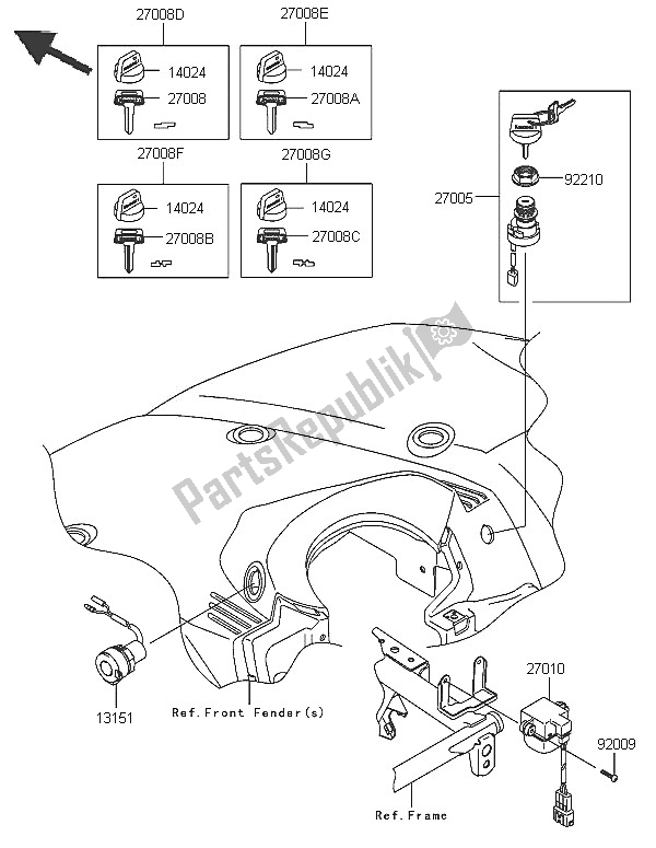 Todas las partes para Sistema De Encendido de Kawasaki KVF 650 4X4 2005