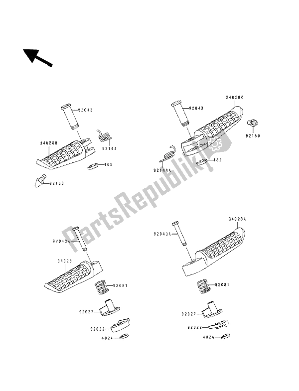 All parts for the Footrests of the Kawasaki ZZ R 1100 1994