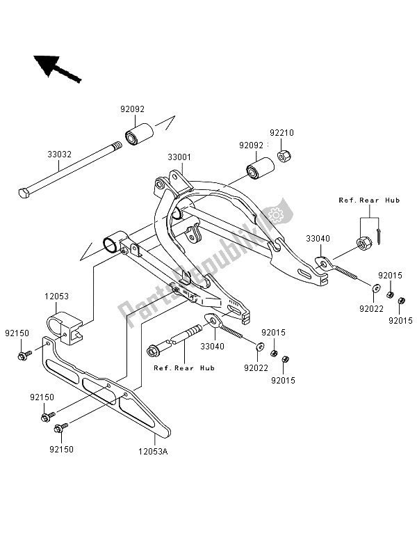 Toutes les pièces pour le Bras Oscillant du Kawasaki KLX 110 2006