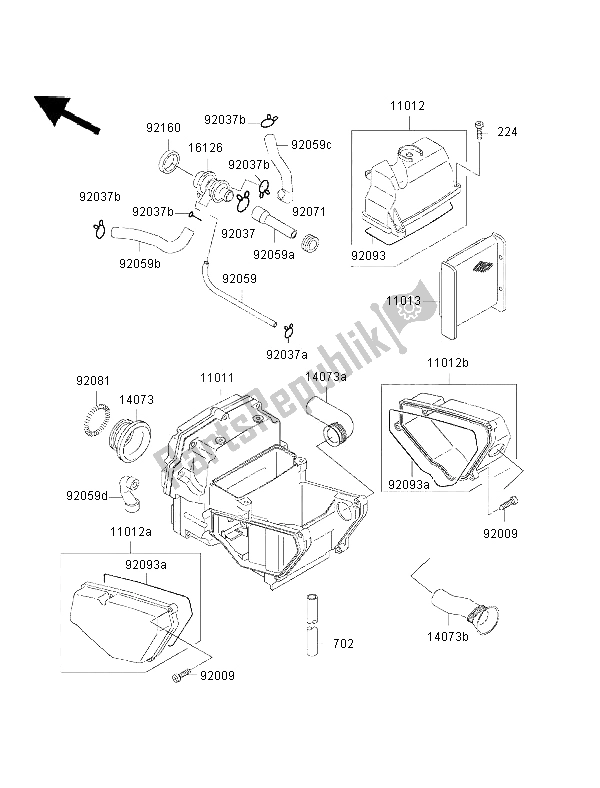 Toutes les pièces pour le Purificateur D'air du Kawasaki GPZ 500S 2002