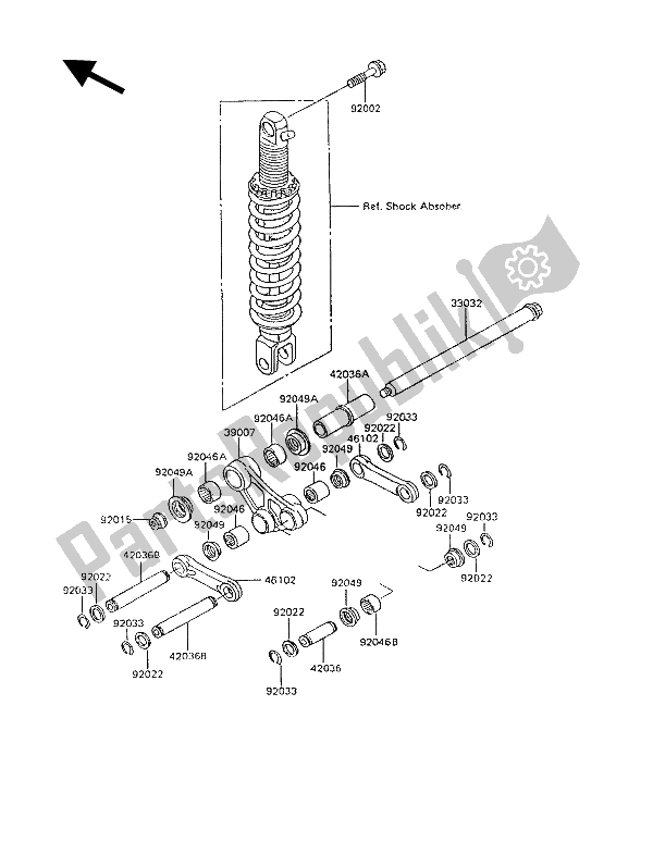 Toutes les pièces pour le Suspension du Kawasaki KLR 600 1993