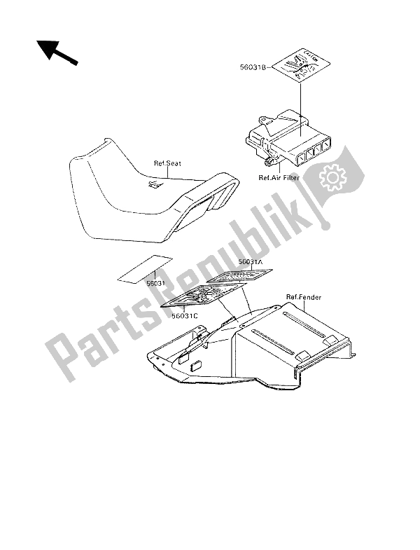 Todas las partes para Etiquetas de Kawasaki GPX 600R 1994