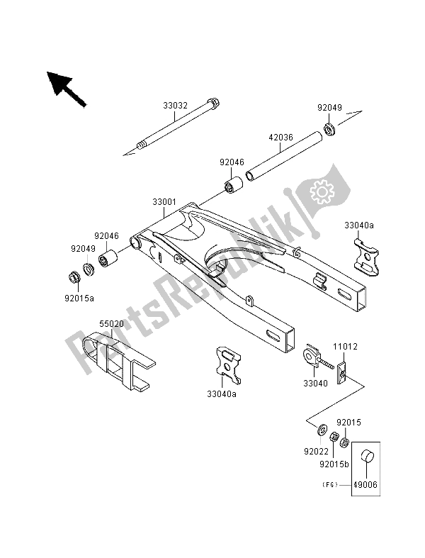 Todas las partes para Basculante de Kawasaki GPZ 500S 1999