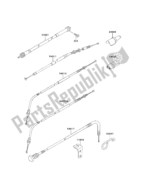 Alle onderdelen voor de Kabels van de Kawasaki KLX 650 1994