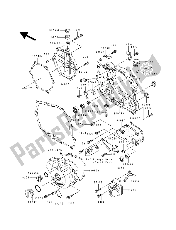 Tutte le parti per il Coperchio (i) Del Motore del Kawasaki KLX 250 1994