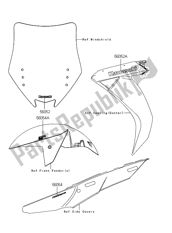 All parts for the Decals of the Kawasaki 1400 GTR ABS 2012