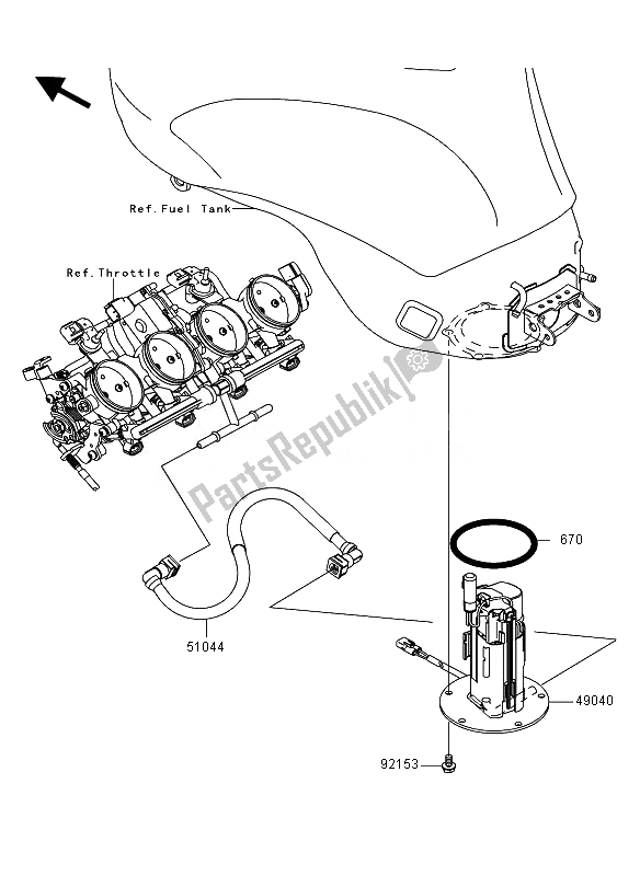 Tutte le parti per il Pompa Di Benzina del Kawasaki Ninja ZX 6R 600 2010