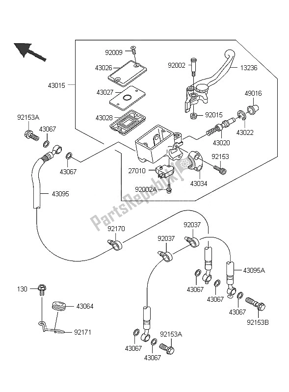 Toutes les pièces pour le Maître-cylindre Avant du Kawasaki Z 750 2005